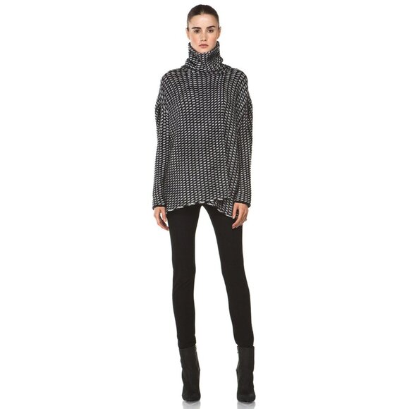 Diane von Furstenberg Ahiga Wool Tweed Turtleneck Sweater Size Small - Picture 2 of 14